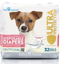 Paw Inspired Dog Diapers Female Disposable Cat & Dogs/Puppy in Heat Size Small