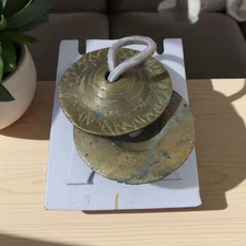 Vintage Belly Dance Finger Cymbals Brass Tingsha Zills Wedding Party Percussion