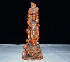 Exquisite Small Leaf Boxwood Guanyin Ornament