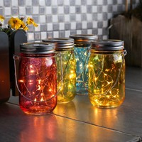 Led Solarglas Windlicht Laterne Led Lichterkette Tischleuchte Terrasse 4Er Set
