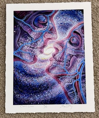 Alex Grey Cosmic Lovers Art Print S/# 90/100 Universal Psychedelic Love Poster