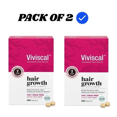 Hair 2xViviscal Growth Dietary Supplement with Collagen Complex 360 Tablets