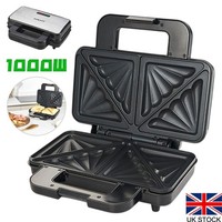 1000W Sandwich Toaster Toastie Maker Non Stick Stainless Steel Pan