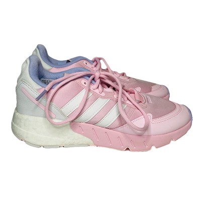 Adidas Women's US 7.5 ZX 1K BOOST Lace Up Running Shoes Pink White