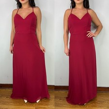  Morilee Madeline Gardner Berry Red A-Line Maxi Corset Top Dress SIZE 10