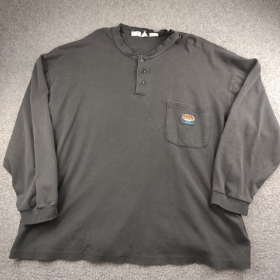 Rasco FR Henley Shirt Long Sleeve Black Size 3XL Men's HRC2 Workwear