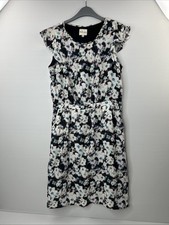 Reiss Floral Dress Black Sleeveless Knee Length Occasion UK 10