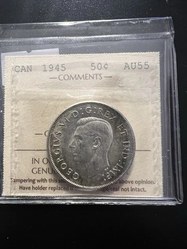 1945 Canada Fifty Cents - ICCS AU55 -XBP440