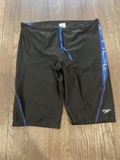 Mens Speedo Pro Lt Spandex Jammers Compression Shorts 38 Blue Black