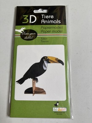 3D Paper Model Toucan Instructions Included Fridolin NEW Very Small