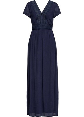 Maxikleid Kurz Gr 50 Dunkelblau Maxi Sommerkleid Freizeitkleid Casual-Dress Neu*