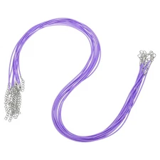 10pcs 24 Inch Waxed Necklace Cord 1.5mm for Jewelry Making,Light Purple