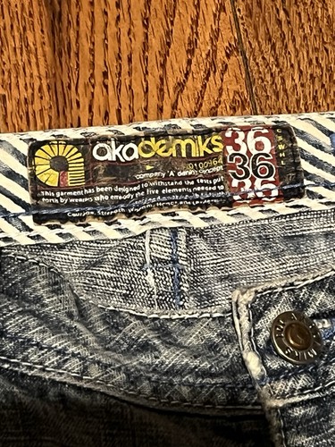 Pantaloncini jeans VINTAGE Akademiks con toppa 0100-964 USS Akdmks uomo taglia 36 - Foto 3 di 5