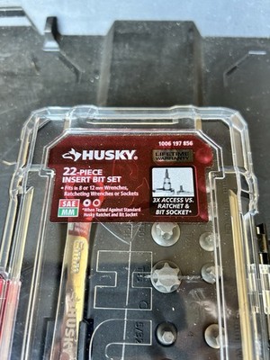 Husky 22 Piece Insert Bit Set H22PCWIBS SAE & MM-Hex Torx  3x More Access