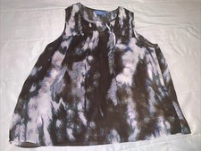 Simply Vera Vera Wang Womens XL Multicolor Floral Sleeveless Flowy Top CG11
