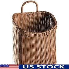 Handmade Storage Basket Woven Rattan Ideal Home Garden Decor  Organization New