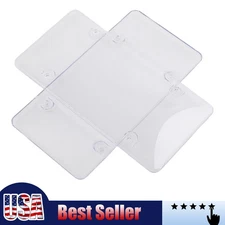 2 Clear License Plate Tag Frame Covers Bubble Shields 2 Clear Protector