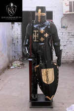 Medieval Crusader Templar Full Body Armor Suit  Wearable Steel Knight Armor for