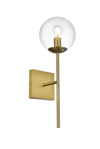 Living District Neri 6" Wall Sconce Clear Shade In Satin Gold - Picture 3 of 7