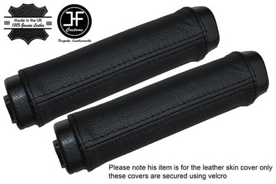 BLACK STITCH 2X Vordere Türgriff Lederabdeckungen Für HUMMER H2 2003-2007