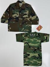 Kids BDU Shirt T-Shirt Set - Military Style, BOYS Sz 2 Woodland Camo, Rothco
