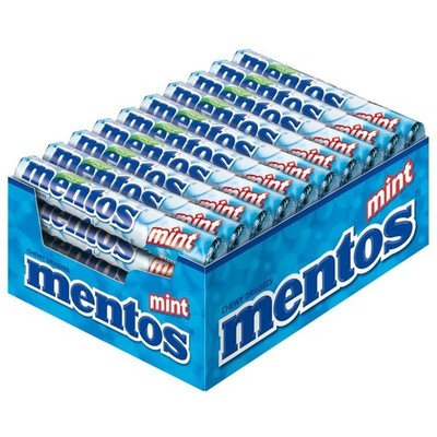 (12,32 /1kg) Mentos Mint Rolle, Kau-Bonbon, Dragee, 40 Stück