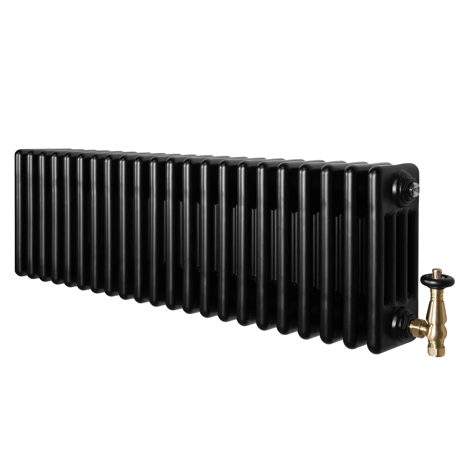 Traditional 4 Column Radiator 300mm x 1010mm & TRV Brass Valves