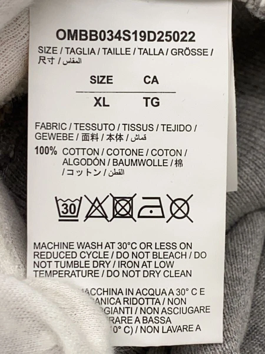 OFF WHITE Felpa con cappuccio bianco sporco XL cotone grigio OMBB034S19D25022 usata