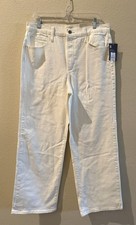 Universal Thread High-Rise Wide-Leg White Denim Jeans Size 12 Stretch Women