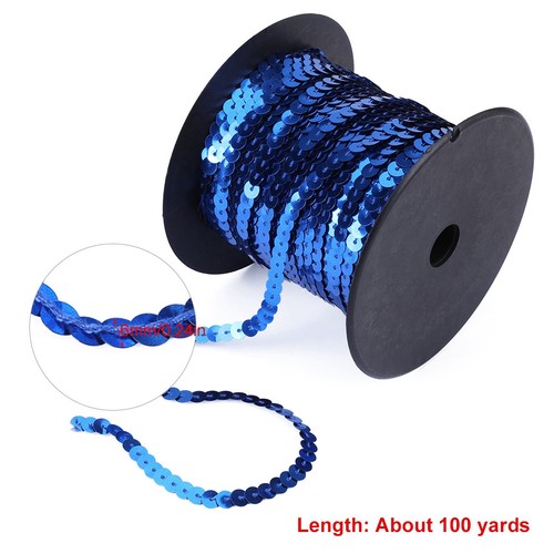 100 Yards 6mm Shiny Trim Sewing Strings Sequins Line Accessory Tools (Blue) For - Picture 8 of 9