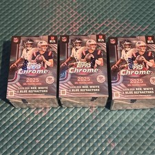 2025 Topps Chrome Football 3 Sealed Value Box And 45Hanger Box