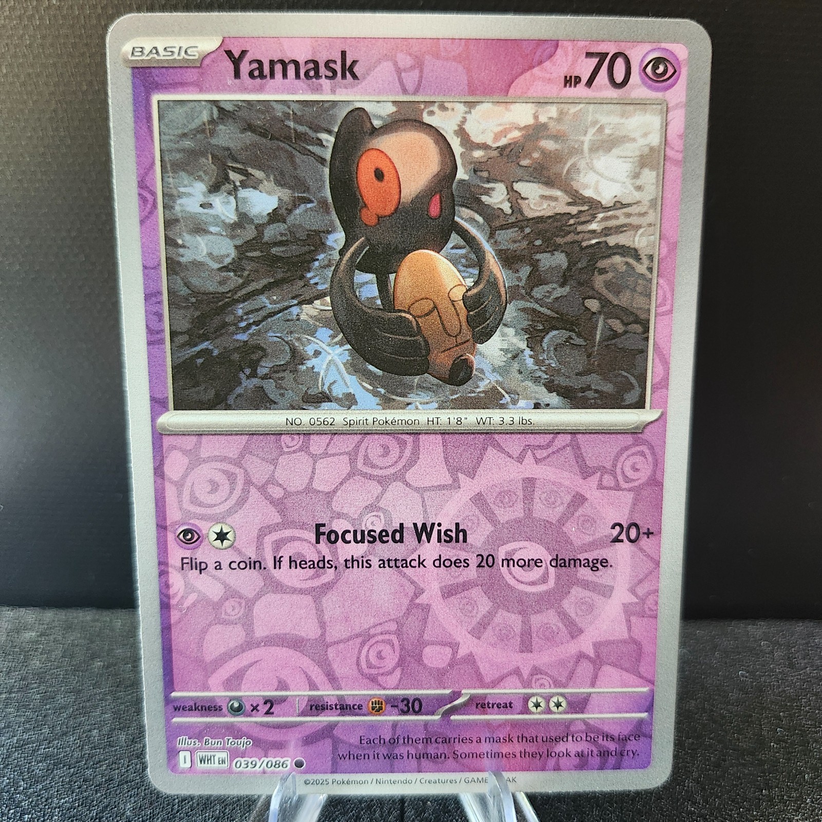 Yamask 039/086 Common Reverse Holo White Flare Pokemon NM