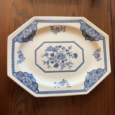 J&G Meakin Old Pekin Royal Staffordshire Ironstone Blue 12'' x 9.75'' Platter