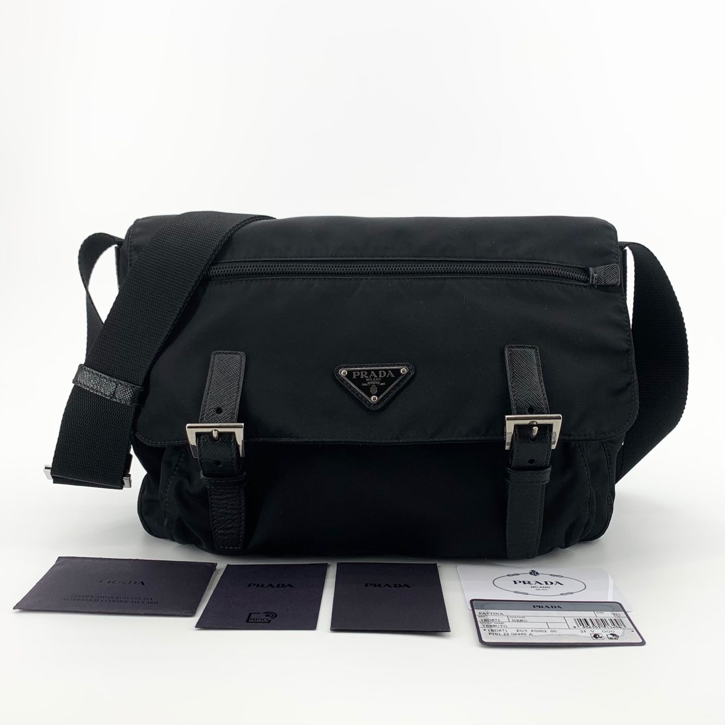 Prada Nylon Triangle Logo Messenger Bag Crossbody 1BD671 152169812