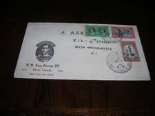 Cachet/FDC Envelope 1939 King George Canada