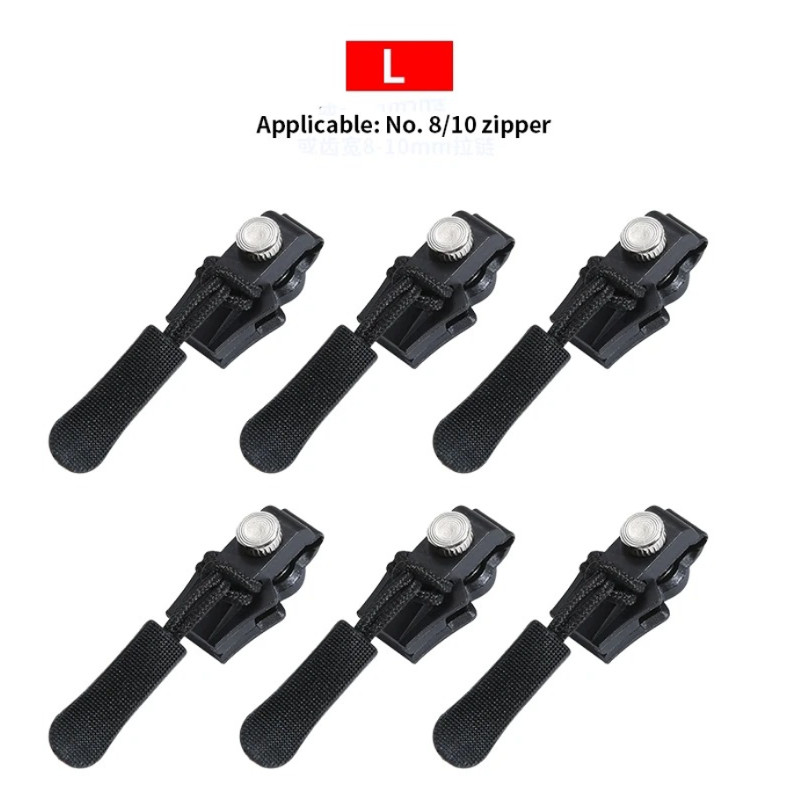 6pcs Universal Zipper Slider Puller Instant Repair Kit for Clothing & Luggage