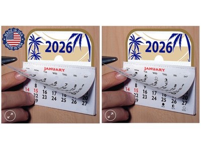 MINI STICK-ON 2026 WALL CALENDARS. FOR CAR, TRUCK, REFRIGERATOR, HOME, OFFICE.