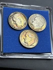 Silver Toned Dimes Lot - 1947 1952 1956 Vibrantly Excellent Con 90% In Capsule