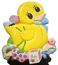Vintage 1979 Macky Ceramic Molds Yellow Duck Baby Wall Plaque