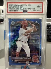 JJ Wetherholt 2025 1st Bowman Chrome Mega Box Blue Refractor /150 - PSA 9