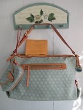 Vintage Dooney Bourke MONOGRAM Jacquard Satchel Key Pouch DB LOGO Signature