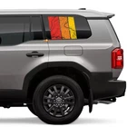 Side Rear Window Heritage Stripes Topographic Decals Stickers for Toyota LC