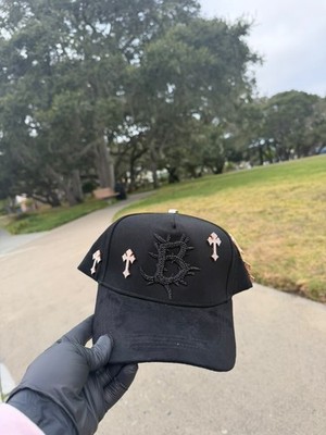 El Barbas Hats 24K Rose Gold B Crosses Limited Edition Snapback Hat Black New 
