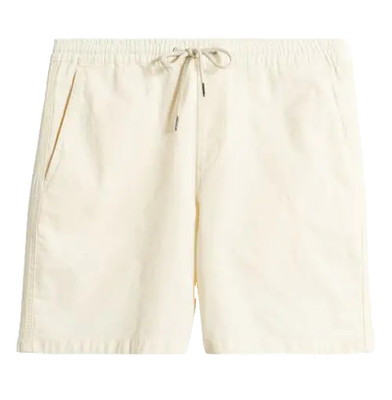 NNO7 Men's Gregor Bermuda Shorts Cotton Blend Drawstring In Vanilla Size M