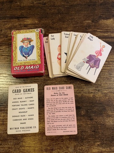 Vintage Old Maid Card Game 1950s Whitman Circus Edition Complete W/Instructions