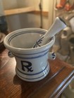 Delft Mortar & Pestle Apothecary Holland Vintage Squibb Floral Ceramic Small
