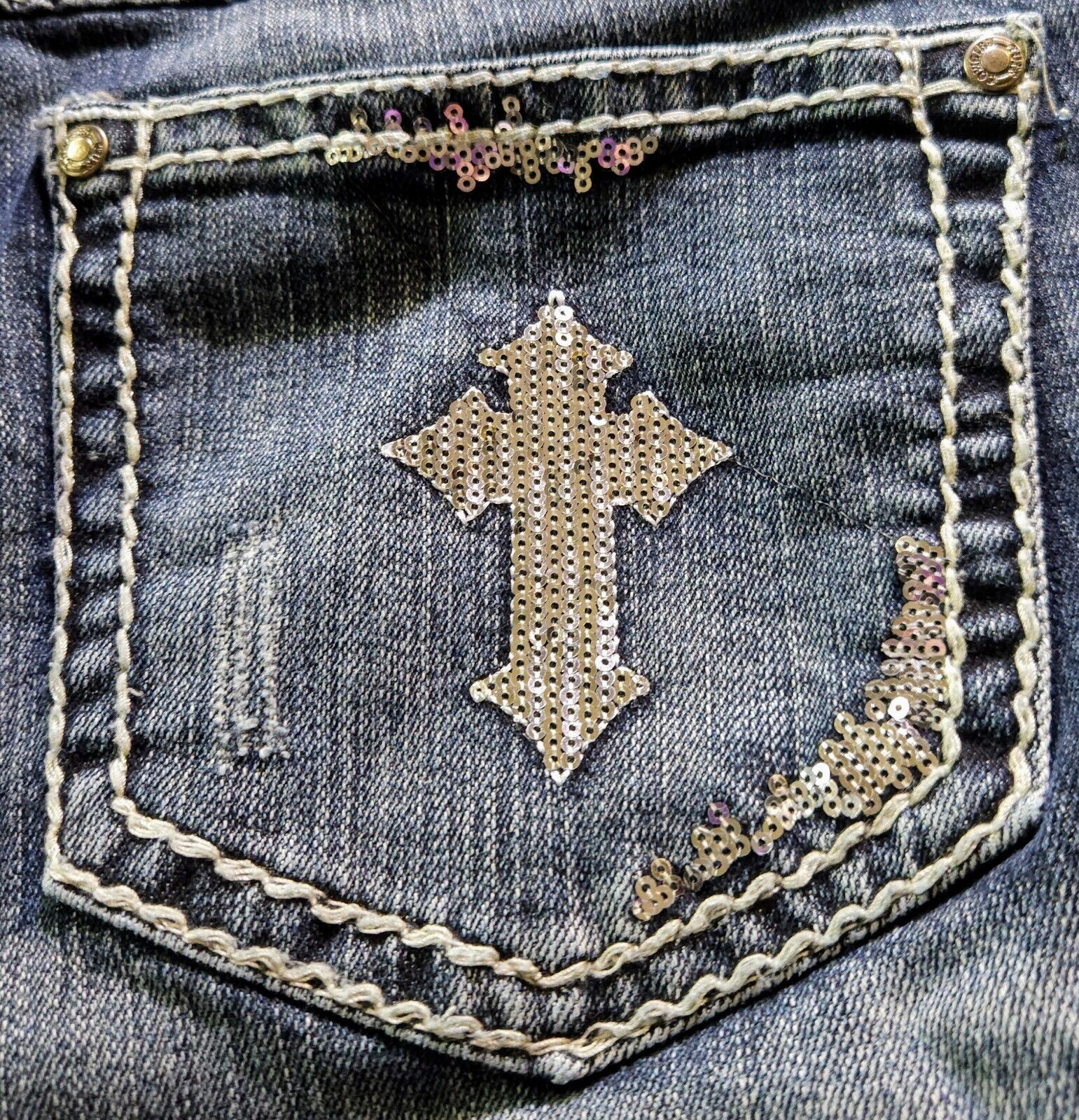 Cowgirl Tuff CO. Sequin Crosses Detail Fringe Boo… - image 10