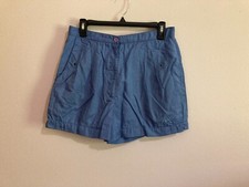 Vintage Le Coq Sportif Blue Nylon Shorts Size 10 Women with Pockets