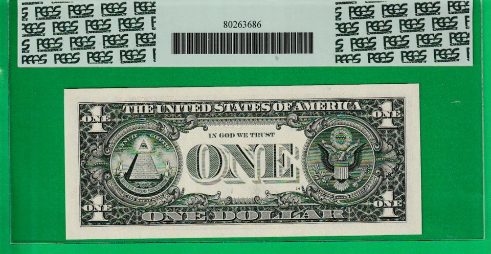 1999  $1  Federal Reserve note BIRTH YEAR Serial Numbers ""2001"" - 1378 PCGS 66 - Image 3 of 3