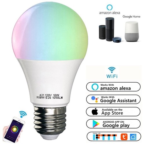 4pcs 10W Wifi Smart LED light Bulb RGB Dimmable for Amazon Alexa/Google Home US - Picture 2 of 10